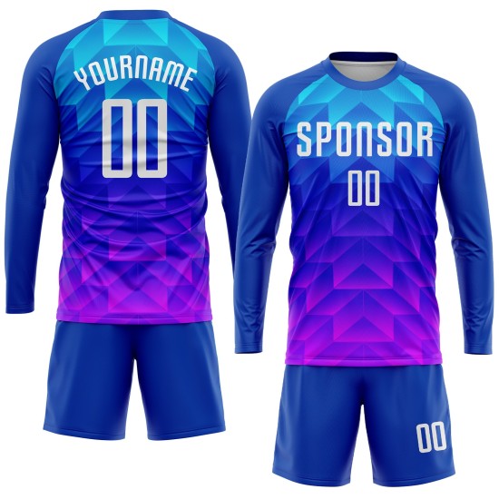 White Custom Light Uniform Pink Royal Blue-Hot Sublimation Soccer Jersey White Custom Light Uniform Pink Royal Blue-Hot Sublimation Soccer Jersey