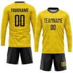 Soccer Gold Sublimation Black Custom Jersey Uniform Soccer Gold Sublimation Black Custom Jersey Uniform
