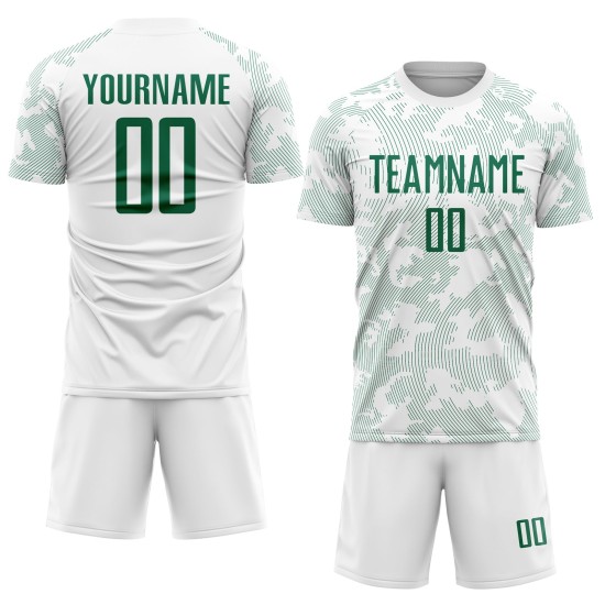 Jersey Sublimation Kelly White Uniform Custom Green Soccer Jersey Sublimation Kelly White Uniform Custom Green Soccer