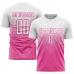 White Jersey Uniform Soccer Custom Sublimation Pink White Jersey Uniform Soccer Custom Sublimation Pink
