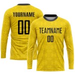 Soccer Gold Sublimation Black Custom Jersey Uniform Soccer Gold Sublimation Black Custom Jersey Uniform