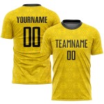 Soccer Gold Sublimation Black Custom Jersey Uniform Soccer Gold Sublimation Black Custom Jersey Uniform