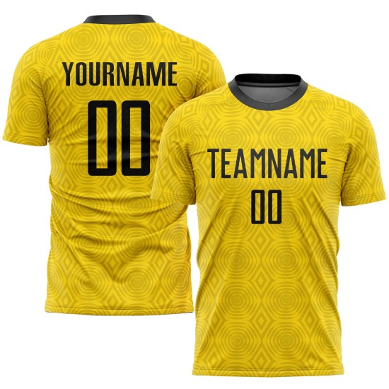 Soccer Gold Sublimation Black Custom Jersey Uniform Soccer Gold Sublimation Black Custom Jersey Uniform