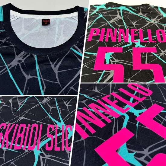 Jersey Soccer Pink-Aqua Black Uniform Custom Sublimation Jersey Soccer Pink-Aqua Black Uniform Custom Sublimation