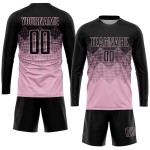 Custom Uniform Light Pink Jersey Sublimation Soccer Black Custom Uniform Light Pink Jersey Sublimation Soccer Black