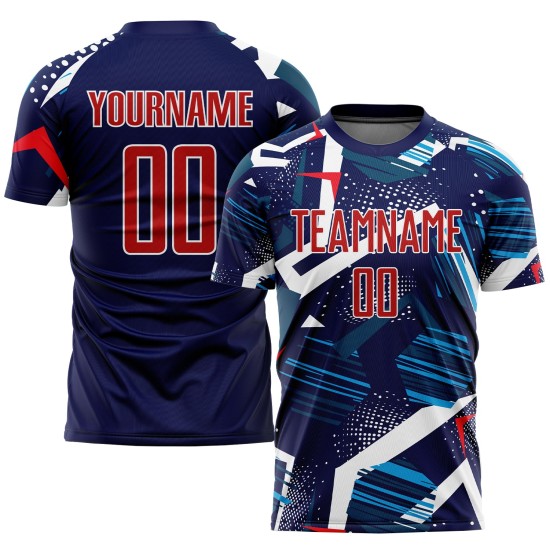 Uniform Jersey Custom Soccer Sublimation Navy Red-White Uniform Jersey Custom Soccer Sublimation Navy Red-White