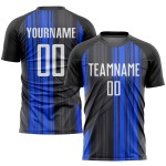 Custom Jersey Soccer Uniform Black Sublimation White-Royal Custom Jersey Soccer Uniform Black Sublimation White-Royal