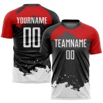 Uniform Soccer Black White-Red Custom Sublimation Jersey Uniform Soccer Black White-Red Custom Sublimation Jersey