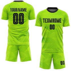 Custom Sublimation Uniform Jersey Black Soccer Green Neon Custom Sublimation Uniform Jersey Black Soccer Green Neon