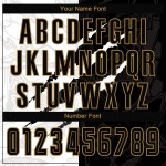 Pattern Scratch Black-Old Gold Uniform Custom Jersey Soccer Sublimation Graffiti Pattern Scratch Black-Old Gold Uniform Custom Jersey Soccer Sublimation Graffiti