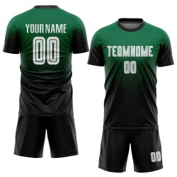 Uniform Fade Green White-Black Soccer Jersey Sublimation Kelly Custom Fashion Uniform Fade Green White-Black Soccer Jersey Sublimation Kelly Custom Fashion