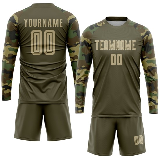 Gold-Camo Sublimation Salute To Service Uniform Soccer Olive Custom Jersey Vegas Gold-Camo Sublimation Salute To Service Uniform Soccer Olive Custom Jersey Vegas