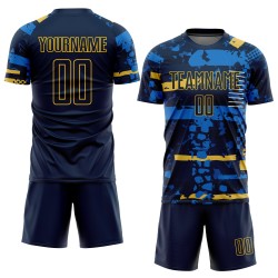 Custom Uniform Sublimation Jersey Navy Soccer Navy-Gold Custom Uniform Sublimation Jersey Navy Soccer Navy-Gold