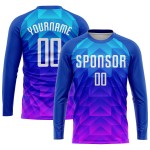 White Custom Light Uniform Pink Royal Blue-Hot Sublimation Soccer Jersey White Custom Light Uniform Pink Royal Blue-Hot Sublimation Soccer Jersey