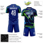 Green Royal Sublimation Jersey Soccer Uniform White-Neon Custom Green Royal Sublimation Jersey Soccer Uniform White-Neon Custom