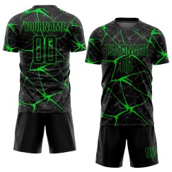 Green Jersey Uniform Custom Sublimation Soccer Black Neon Green Jersey Uniform Custom Sublimation Soccer Black Neon