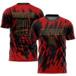 Black-Old Sublimation Jersey Uniform Gold Red Custom Soccer Black-Old Sublimation Jersey Uniform Gold Red Custom Soccer