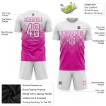 Uniform White Deep Pink Custom Sublimation Soccer Jersey Uniform White Deep Pink Custom Sublimation Soccer Jersey
