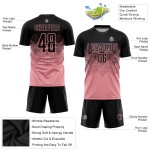 Medium Soccer Pink Custom Sublimation Black Uniform Jersey Medium Soccer Pink Custom Sublimation Black Uniform Jersey
