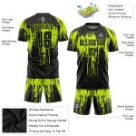 Green Jersey Uniform Neon Sublimation Soccer Custom Black Green Jersey Uniform Neon Sublimation Soccer Custom Black
