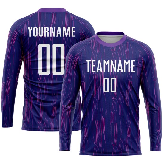 Jersey Sublimation Uniform Purple Custom Soccer White Jersey Sublimation Uniform Purple Custom Soccer White