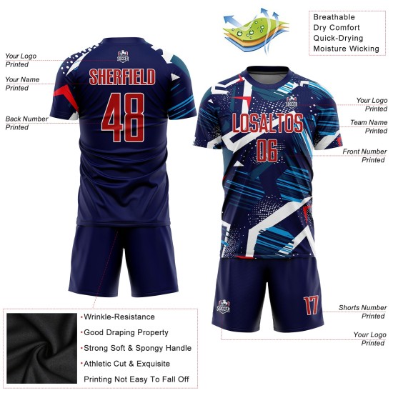 Uniform Jersey Custom Soccer Sublimation Navy Red-White Uniform Jersey Custom Soccer Sublimation Navy Red-White