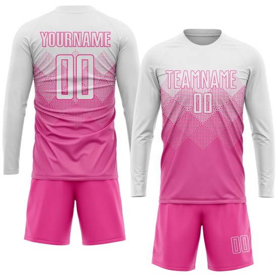 White Jersey Uniform Soccer Custom Sublimation Pink White Jersey Uniform Soccer Custom Sublimation Pink