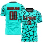Uniform Soccer Sublimation Red-Black Jersey Custom Aqua Uniform Soccer Sublimation Red-Black Jersey Custom Aqua