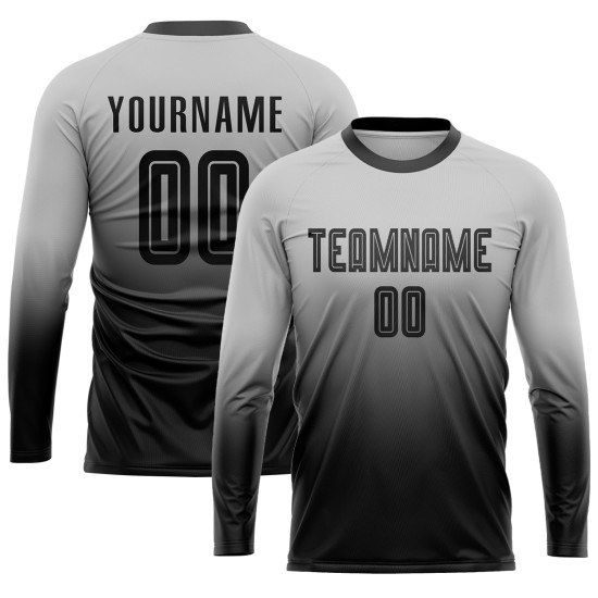 Black Jersey Sublimation Soccer Fade Fashion Custom Uniform Gray Black Jersey Sublimation Soccer Fade Fashion Custom Uniform Gray