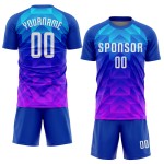 White Custom Light Uniform Pink Royal Blue-Hot Sublimation Soccer Jersey White Custom Light Uniform Pink Royal Blue-Hot Sublimation Soccer Jersey