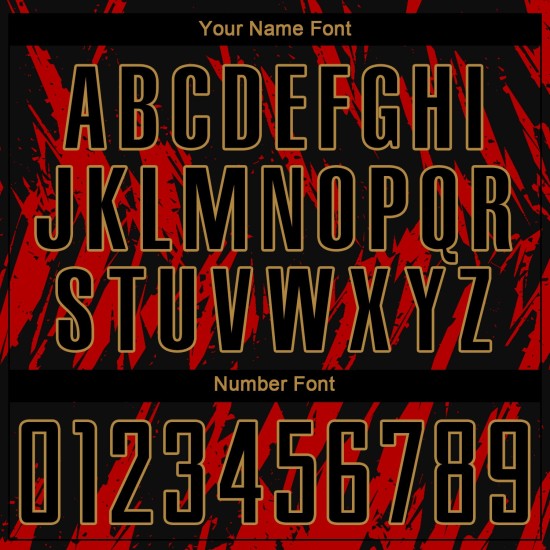 Black-Old Sublimation Jersey Uniform Gold Red Custom Soccer Black-Old Sublimation Jersey Uniform Gold Red Custom Soccer