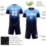 Custom Uniform Sublimation Soccer Blue Jersey White-Navy Light Fashion Fade Custom Uniform Sublimation Soccer Blue Jersey White-Navy Light Fashion Fade