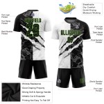 Custom Green Jersey Soccer Graffiti Pattern Black-Neon Sublimation Uniform Scratch Custom Green Jersey Soccer Graffiti Pattern Black-Neon Sublimation Uniform Scratch