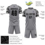 Custom Soccer Black-Camo Gray Jersey Sublimation Uniform Custom Soccer Black-Camo Gray Jersey Sublimation Uniform