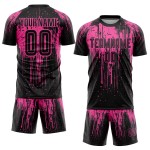 Custom Black Sublimation Jersey Uniform Soccer Pink Custom Black Sublimation Jersey Uniform Soccer Pink