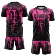 Custom Black Sublimation Jersey Uniform Soccer Pink Custom Black Sublimation Jersey Uniform Soccer Pink