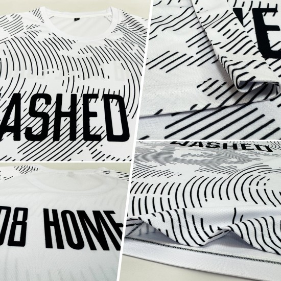 Sublimation White Black Soccer Uniform Jersey Custom Sublimation White Black Soccer Uniform Jersey Custom