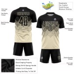 Cream Jersey Black Sublimation Custom Uniform Soccer Cream Jersey Black Sublimation Custom Uniform Soccer