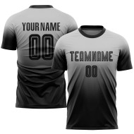 Black Jersey Sublimation Soccer Fade Fashion Custom Uniform Gray