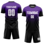 Purple White-Black Soccer Fade Uniform Jersey Custom Fashion Sublimation Purple White-Black Soccer Fade Uniform Jersey Custom Fashion Sublimation