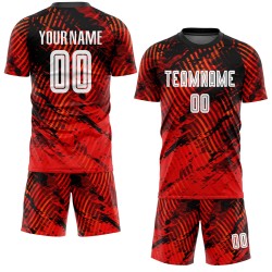Red White-Black Custom Uniform Jersey Soccer Sublimation Red White-Black Custom Uniform Jersey Soccer Sublimation