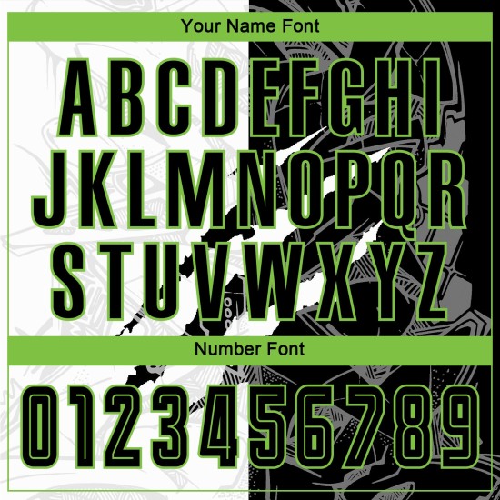 Custom Green Jersey Soccer Graffiti Pattern Black-Neon Sublimation Uniform Scratch Custom Green Jersey Soccer Graffiti Pattern Black-Neon Sublimation Uniform Scratch