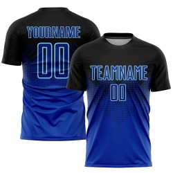 Black Royal-Light Jersey Blue Uniform Sublimation Custom Soccer