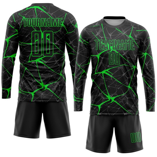Green Jersey Uniform Custom Sublimation Soccer Black Neon Green Jersey Uniform Custom Sublimation Soccer Black Neon