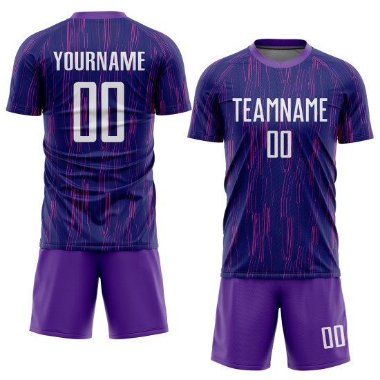 Jersey Sublimation Uniform Purple Custom Soccer White Jersey Sublimation Uniform Purple Custom Soccer White