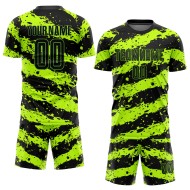 Green Neon Uniform Sublimation Jersey Custom Soccer Black Green Neon Uniform Sublimation Jersey Custom Soccer Black